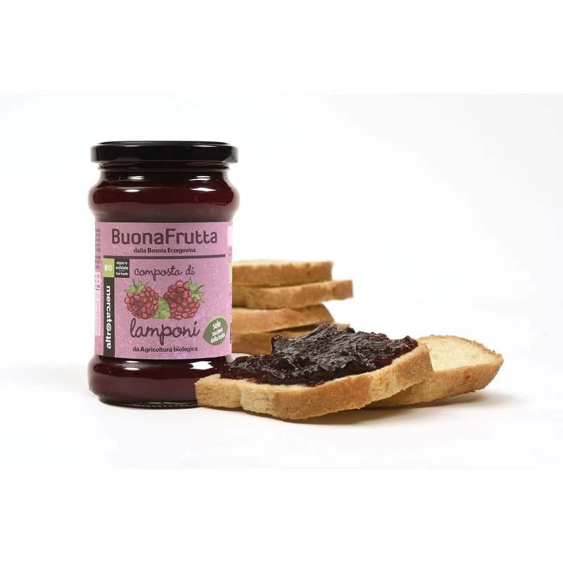 COMPOSTA DI LAMPONI SOLO ZUCCHERI FRUTTA - BIO | COD. 00000950 | 340 g