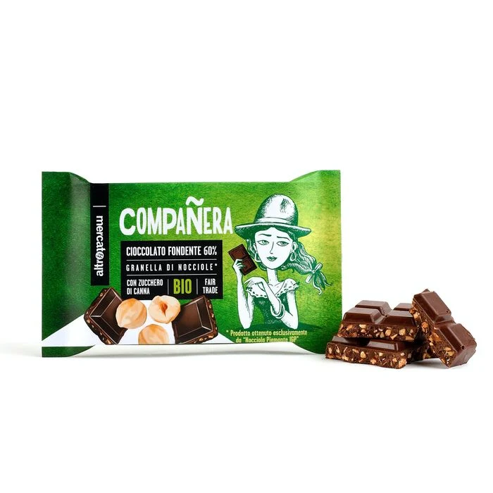 CIOCCOLATO COMPANERA FONDENTE EXTRA CON NOCCIOLE- BIO | COD. 00001167 | 100 g