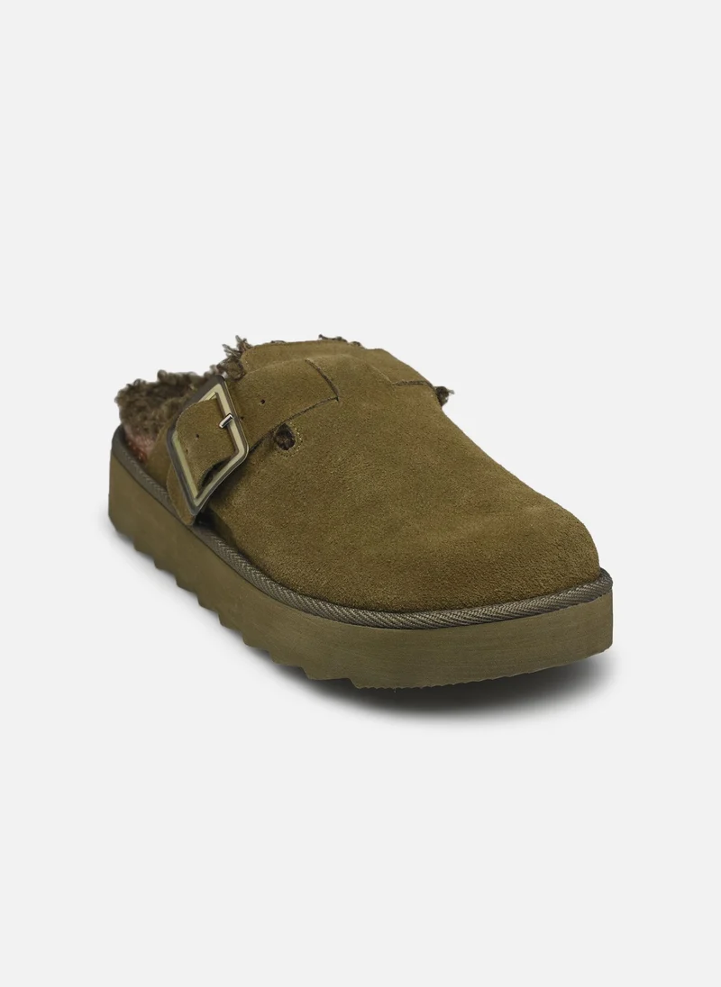 Platform Sabot Leather Straps Scamosciato - Colors Of California