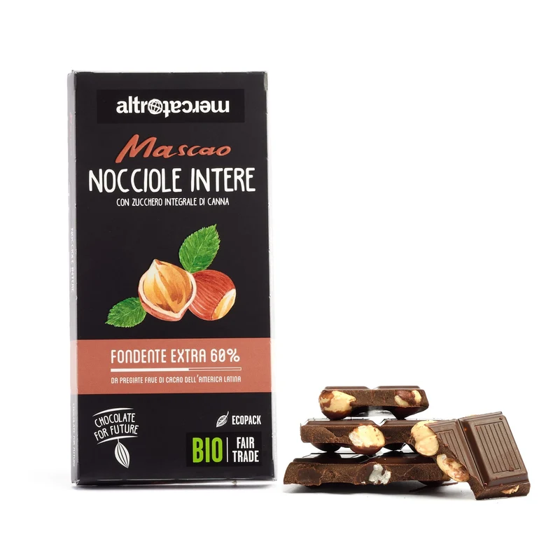 MASCAO FONDENTE EXTRA CON NOCCIOLE INTERE - BIO | COD. 00001166 | 100 g