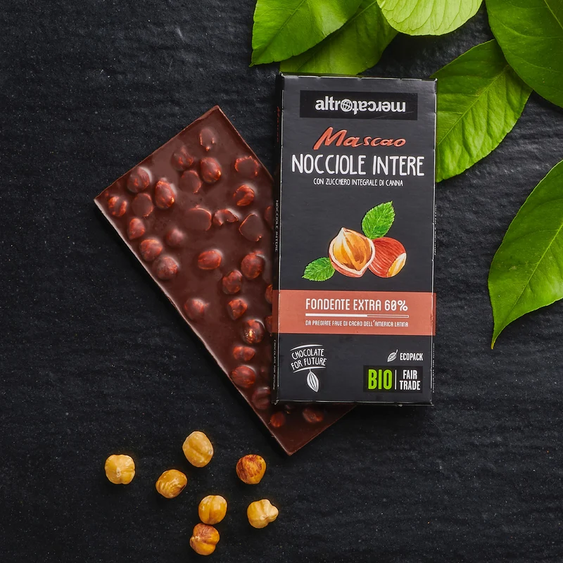 MASCAO FONDENTE EXTRA CON NOCCIOLE INTERE - BIO | COD. 00001166 | 100 g