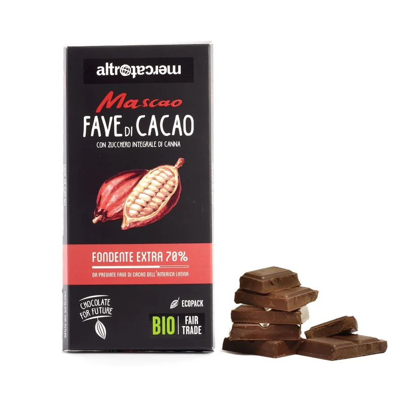 CIOCCOLATO MASCAO FONDENTE EXTRA FAVE DI CACAO - BIO | COD. 00005408 | 80 g