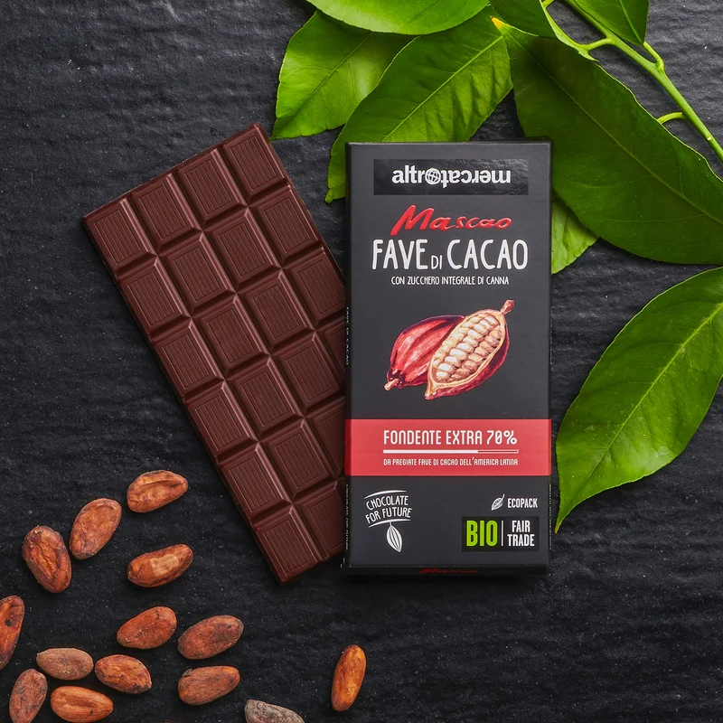 CIOCCOLATO MASCAO FONDENTE EXTRA FAVE DI CACAO - BIO | COD. 00005408 | 80 g