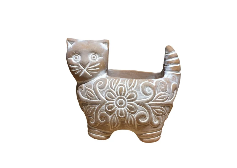 PORTACANDELA GATTINO IN TERRACOTTA | COD. 40044866