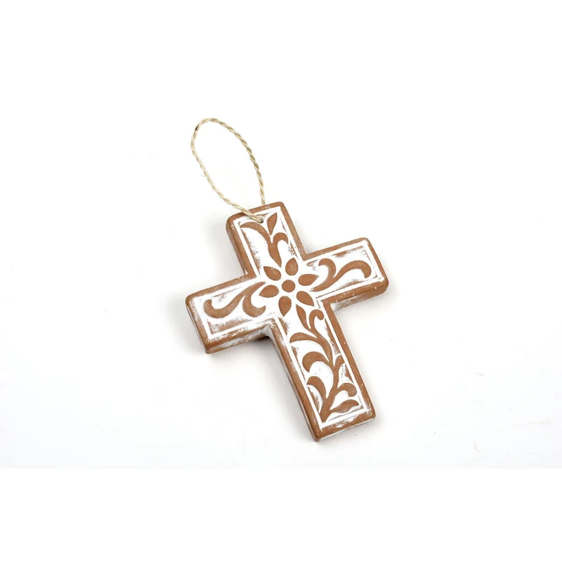 CROCE PICCOLA FLOREALE IN TERRACOTTA | COD. 40001015