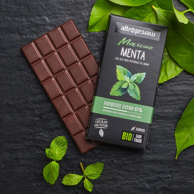 CIOCCOLATO MASCAO FONDENTE EXTRA ALLA MENTA - BIO | COD. 00000456 | 100 g