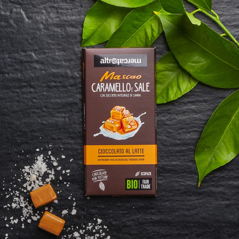 CIOCCOLATO MASCAO AL LATTE CON CARAMELLO E SALE - BIO | COD. 00005406 | 80 g