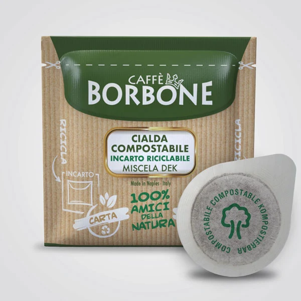 Caffè Borbone cialde compostabili ESE 44 qualità Miscela Verde Dek