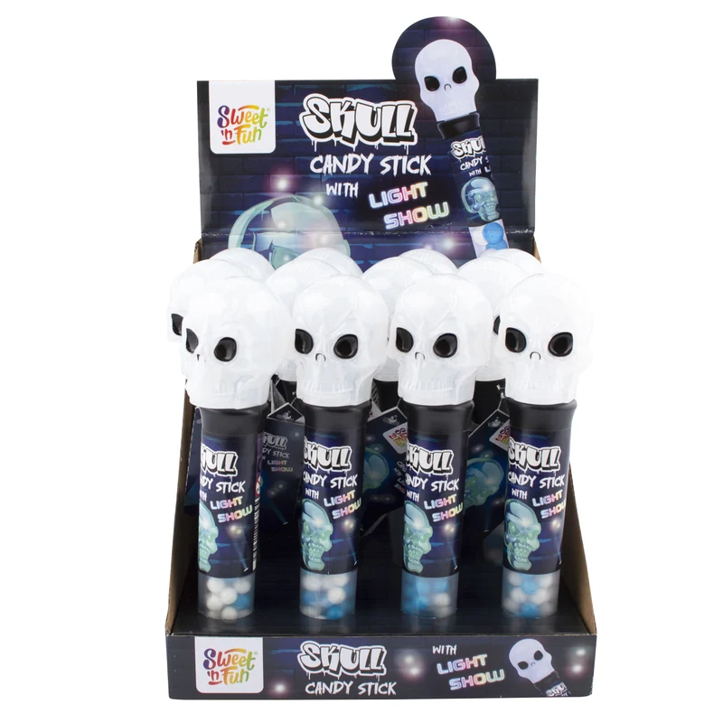 Giochi da Banco Torcia Teschio Skull Candy Stick Light Show Pz 12 - Sweet 'n Fun