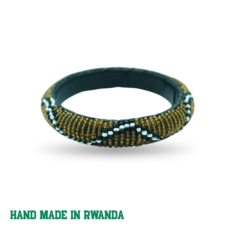 Bracciale con perline dorate