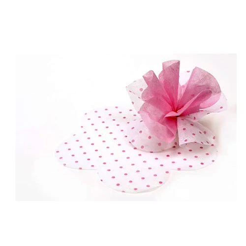 Silk Paper a Pois Rosa Fustellata Fiore