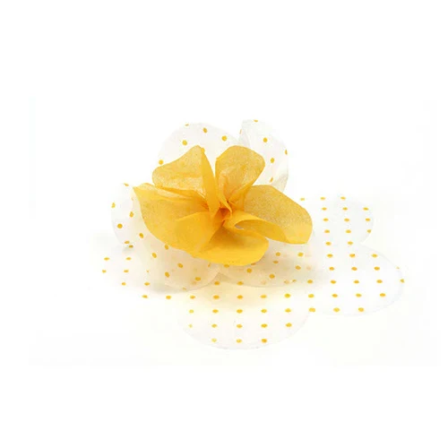Silk Paper a Pois Giallo Fustellata Fiore