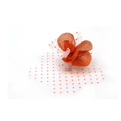 Silk Paper a Pois Arancio Fustellata Fiore