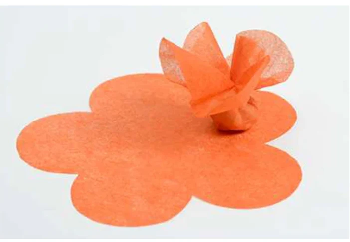 Silk Paper Arancio Fustellata Fiore
