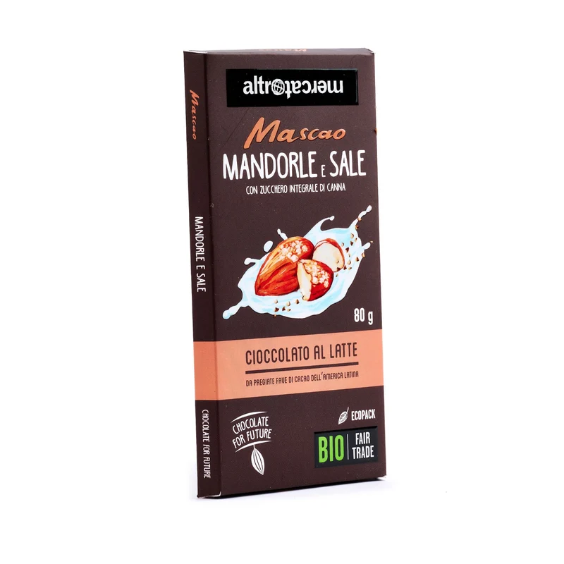 Cioccolato Mascao al Latte con Mandorle e Sale - Bio