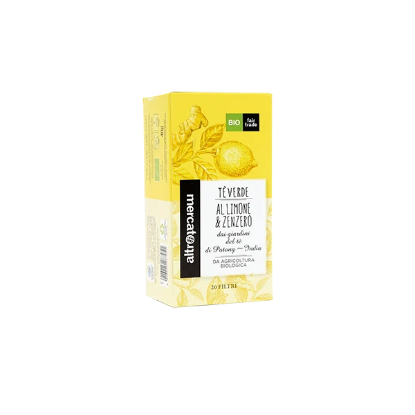 Tè Verde Limone e Zenzero in Filtri dall'India – Bio
