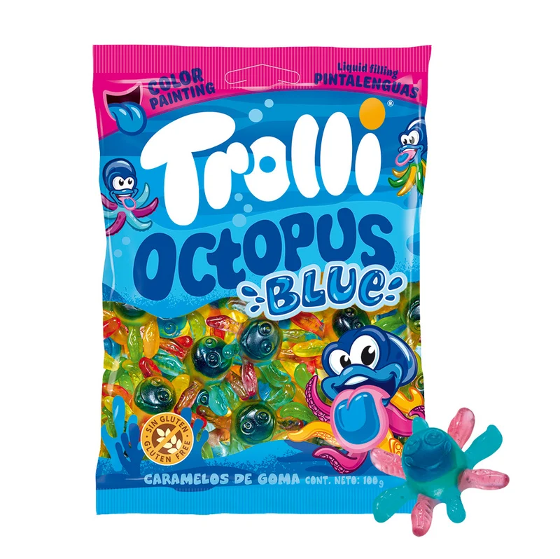 Octopus Polipo Lucido Pittura Lingua Trolli 100gr 16pz