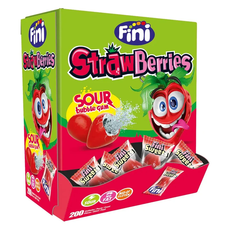 Bubble Gum Strawberry Fini Pcs 200