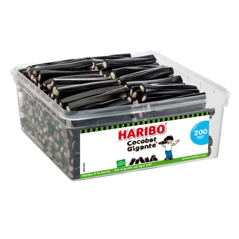 Giant Stuffed Licorice in Tub - 200 Pcs - Haribo