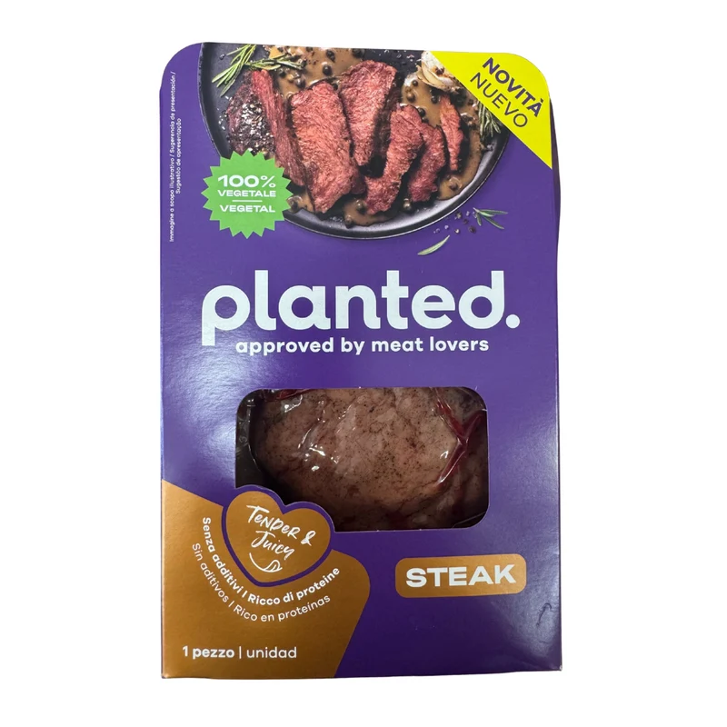 Planted Steak Vegetale 100% – Senza Additivi, Ricco di Proteine, 1 Pezzo (Tender & Juicy) | 120g | Novità 2025