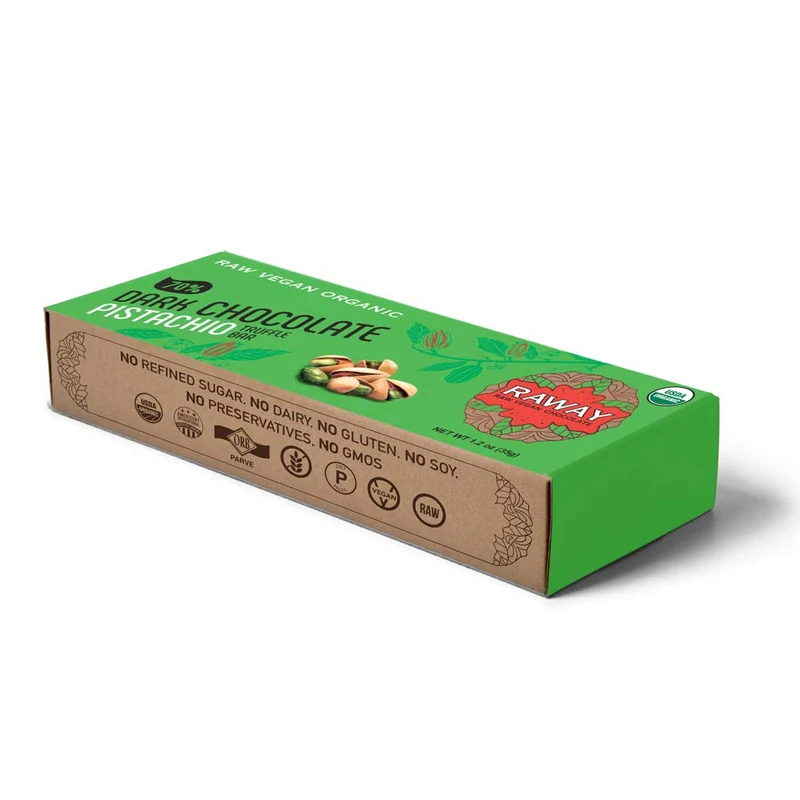 Raway Raw Vegan Chocolate Bars Dark Chocolate Pistachio Praline