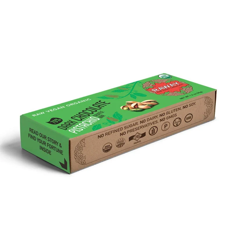 Raway Raw Vegan Chocolate Bars Dark Chocolate Pistachio Praline